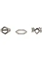 Grafický prsten 3-Pack - stříbrné barvy