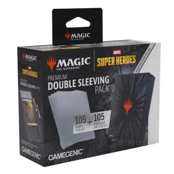 Sada vnitřních a vnějších obalů na karty MTG Premium Double Sleeving Pack - Marvel Comic Burst Black