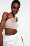 Trendyol Pudrový Crop Pletený Třpytivý Bustier