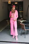 Trendyol Pink Button Detailed Blouse-cardigan-Pants 3-pack Sweater Set
