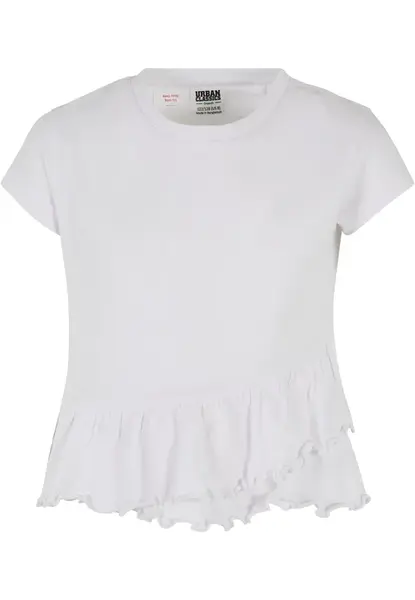 Dívčí organické tričko Volant bílé