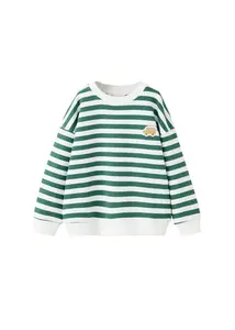 MANGO KIDS Sveter  žltá / tmavozelená / biela