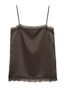 Pull&Bear Top  tmavohnedá