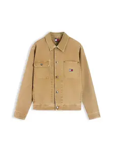 Tommy Jeans Prechodná bunda  farba ťavej srsti