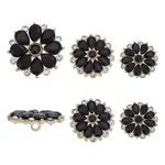6Pcs 3 Styles Alloy Buttons