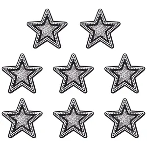 8Pcs Polyester with Glass Computerized Embroidery Cloth Iron on/Sew on Patches