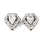 Brass Micro Pave Clear Cubic Zirconia Beads