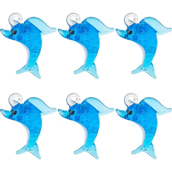 6Pcs Luminous Glass Pendants