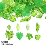 120Pcs 8 Styles Transparent Acrylic Pendants