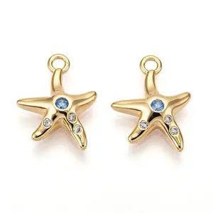 Brass Micro Pave Cubic Zirconia Charms