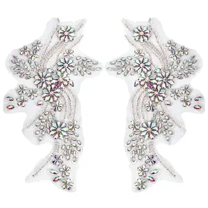Polyester Glass Rhinestone Applique Cloth Patches