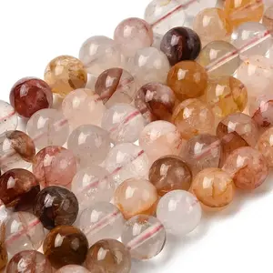 Natural Hematoid Quartz Round Beads Strands