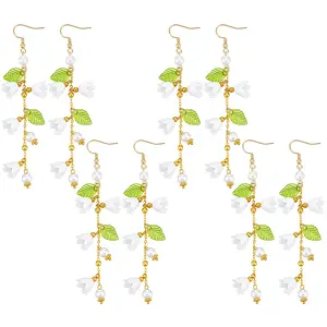 4Pair 304 Stainless Steel Dangle Stud Earrings for Women
