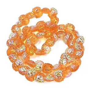 Electroplate Baking Paint Transparent Glass Beads Strands