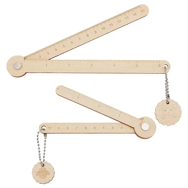 Wooden Knitted Stackable Wire Gauge Ruler Set