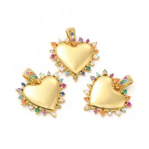 Rack Plating Brass Micro Pave Cubic Zirconia Pendants