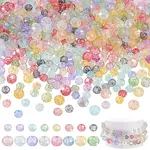 560Pcs 2 Styles Transparent Crackle Glass Beads Strands