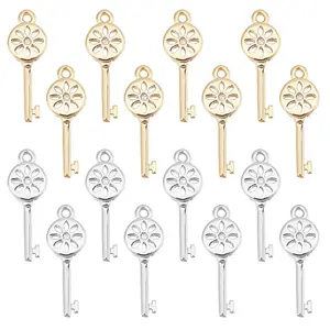 16Pcs 2 Colors Brass Micro Pave Cubic Zirconia Pendants