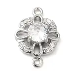 Brass Pave Clear Cubic Zirconia Connector Charms