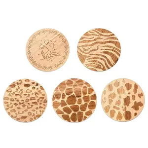 5Pcs 5 Colors Wood Coaster
