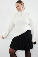 Trendyol Curve Ecru Zipper Closure Knitwear Sweater