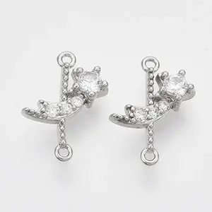 Brass Micro Pave Cubic Zirconia Links connectors