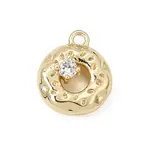 Brass Micro Pave Clear Cubic Zirconia Charms