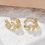 Brass Micro Pave Clear Cubic Zirconia Cuff Earrings