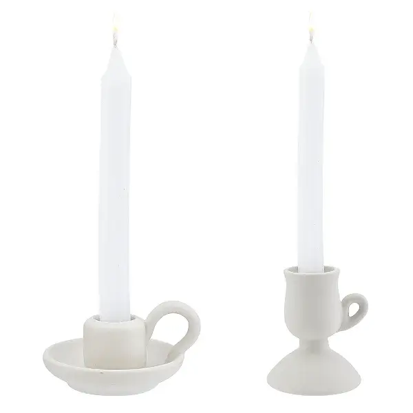 2Pcs 2 Style Ceramic Candle Holder