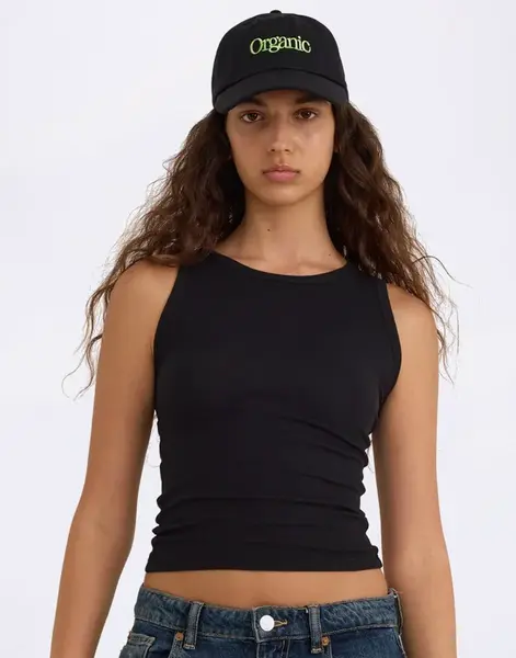 Organic Basics Core Rib Tank Top Black M