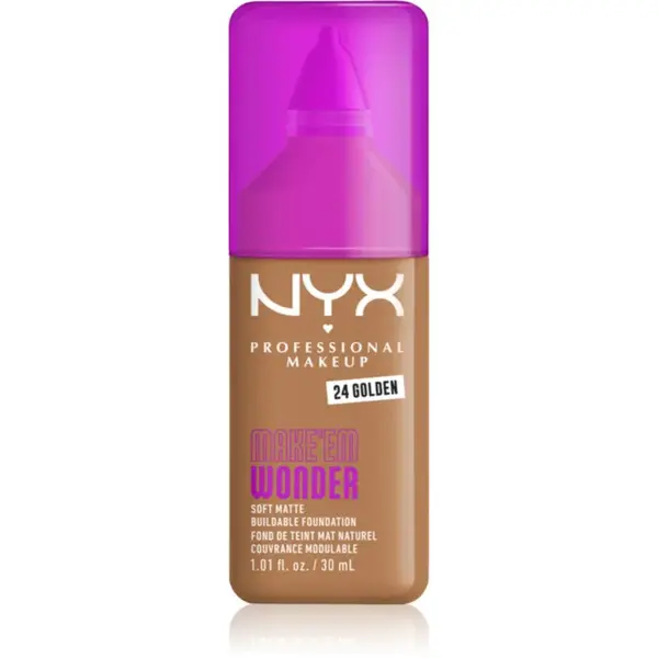 NYX Professional Makeup Make ‘Em Wonder ľahký zmatňujúci make-up odtieň 24 Golden 30 ml
