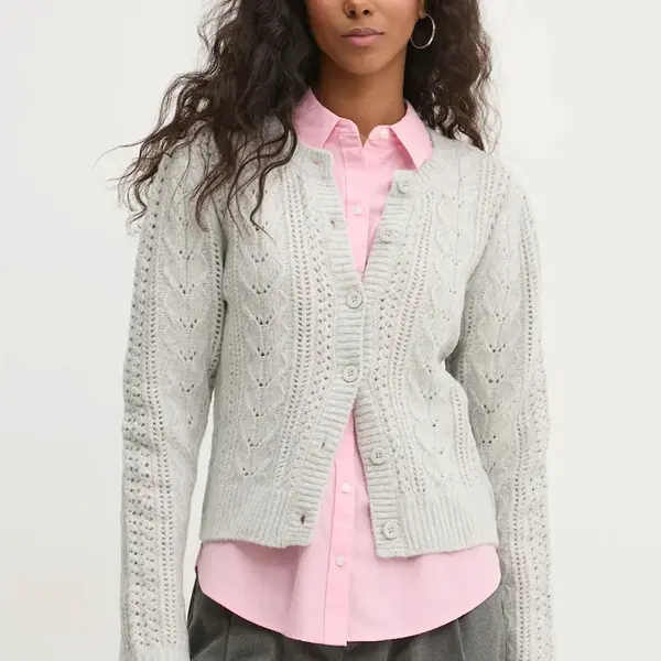 Kardigan Hollister Co. dámský, šedá barva, KI350-4253