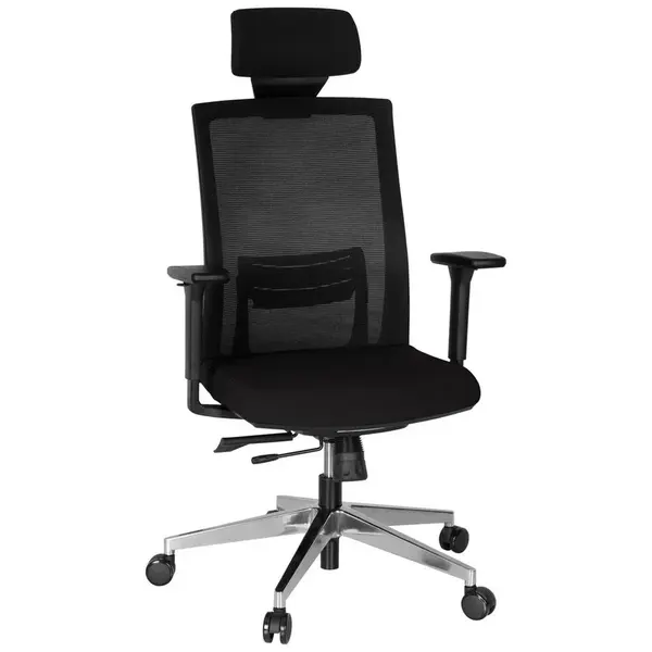 MID.YOU OTOČNÁ ŽIDLE, síťovina, plochá tkanina, černá