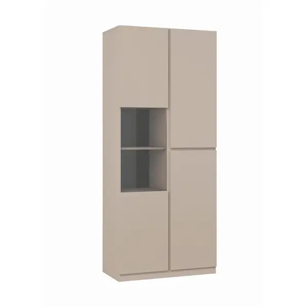 MID.YOU VITRÍNA, šedohnědá, 79,4/187,5/40 cm