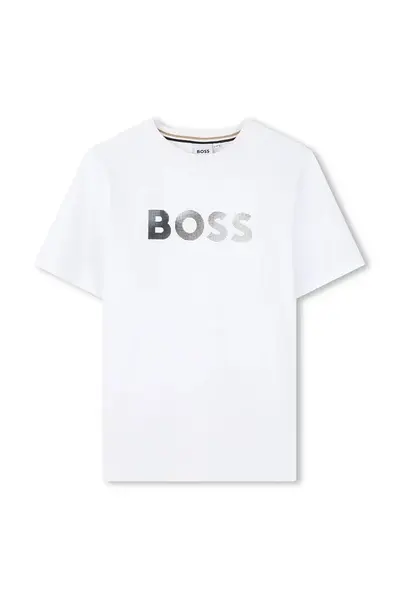 BOSS Dětské bavlněné tričko BOSS