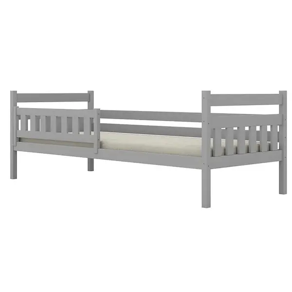 Posteľ Dawid štandard + zábrana 80x180 sivá