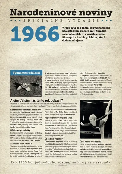 Narodeninové noviny 1966 s vlastnou fotografiou a textom, S textom