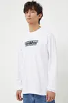 Bavlněné tričko s dlouhým rukávem G-Star bílá barva, s potiskem