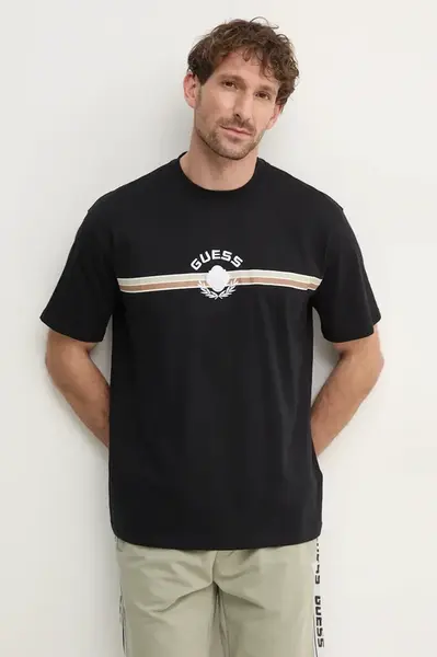 Bavlněné tričko Guess MOJO černá barva, s potiskem, Z5RI02 I3Z14