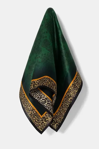 Hedvábný šátek Answear.LAB zelená barva