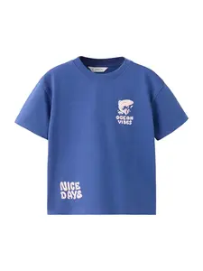 MANGO KIDS Tričko 'M2NICE'  modrá / rosé