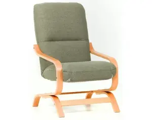 Křeslo Stela, rákosově zelená látka/olše