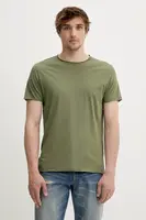 Bavlněné tričko Filippa K pánské, béžová barva, 28474