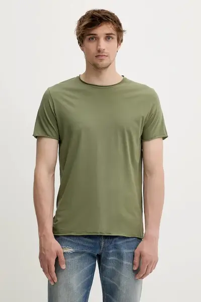 Bavlněné tričko Filippa K pánské, béžová barva, 28474