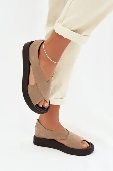 Dámské sandály Zazoo 3196 z přírodního semiše