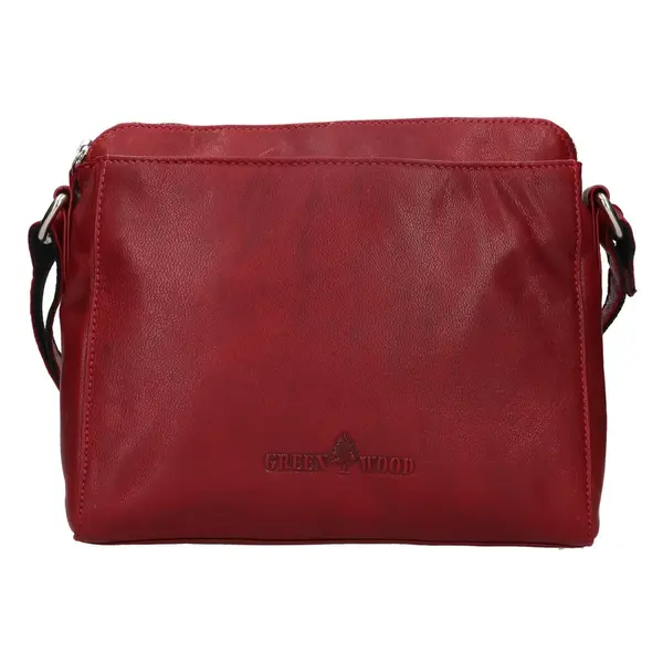 Dámska kožená crossbody kabelka Greenwood Melony - červená