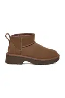 Dětské semišové sněhule UGG KIDS CLASSIC ULTRA MINI NEW HEIGHTS hnědá barva, 1157732K