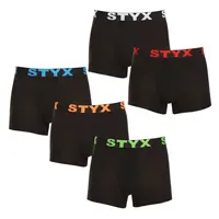 Styx 5PACK pánské boxerky sportovní guma černé (5G9602) XL