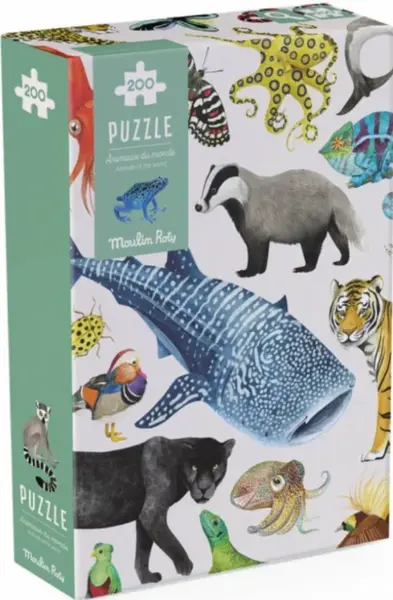 Puzzle Zvířata světa - 200 pcs