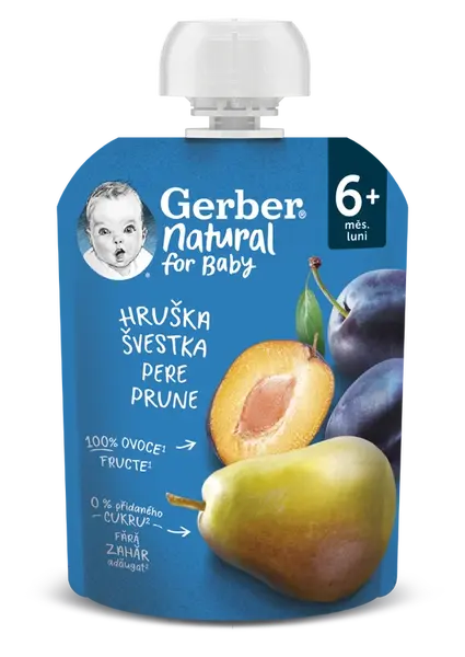Gerber Natural Kapsička Hruška/švestka 90 g